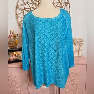 Chico's Vibrant Blue Long‎ Sleeve Top